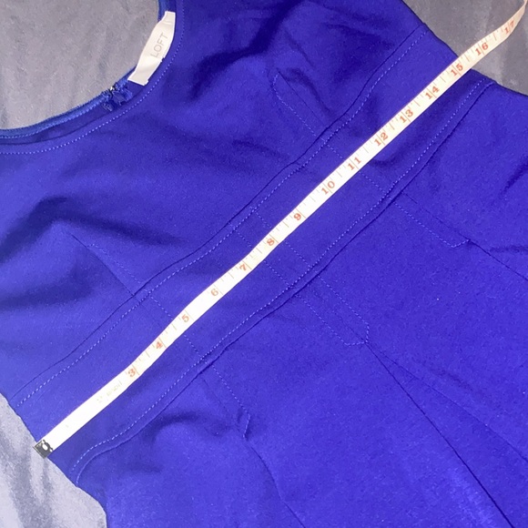 Loft Dark Purple Sleeveless Empire-Waist Pleated Mid-Length Dress sz 4 - Picture 14 of 16